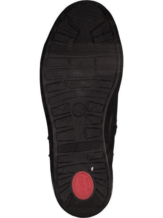 Leder Stiefeletten Damen Schwarz