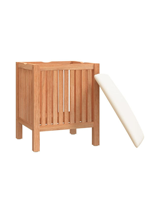 Stool For Living Room With Storage Space Wooden Brown 40.5x40x52cm