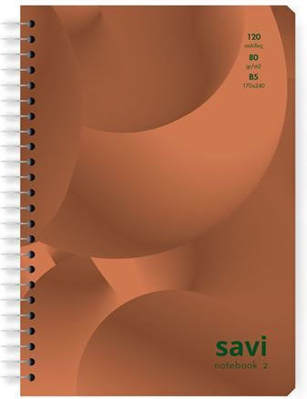 The Penwest Company Spiral Notebook Ruled B5 60 Sheets 2 Subjects 1pcs (Μiscellaneous colours)