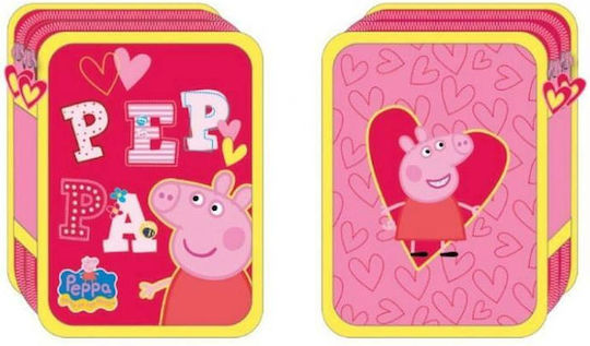 Diakakis Peppa Pig Pencil Case Full with 2 Compartments Red