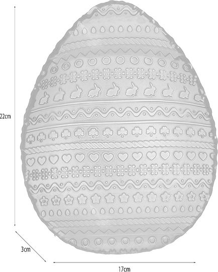 Inart Пасхален Плоча Стъклен 22x17x3бр в Transparent цвят