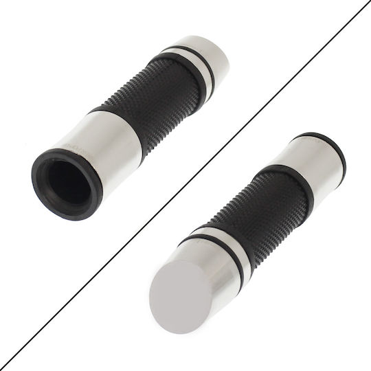 Grips with Handlebar Counterweights in Silver color
