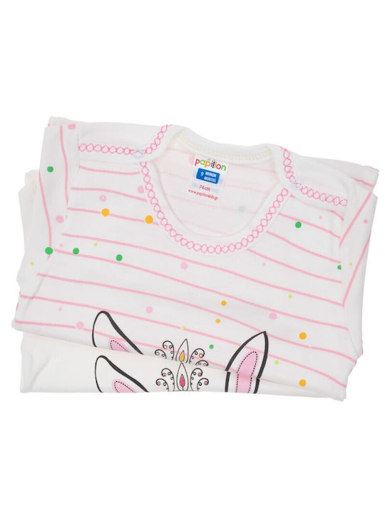 Papillon Kids Set Body pentru Bebeluși Lenjerie Mâneci scurte Roz