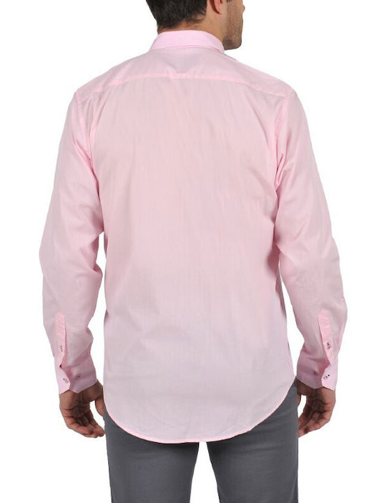 Dors Men's Shirt Long Sleeve Cotton Pink