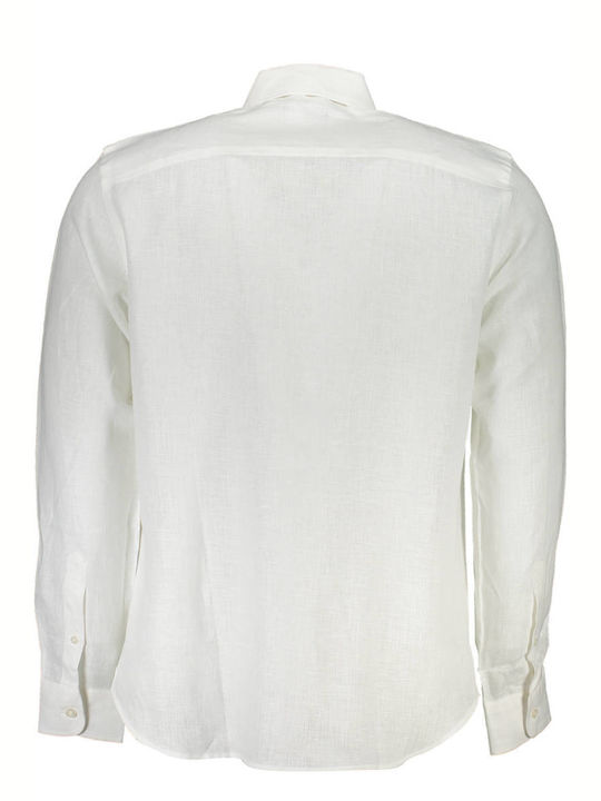 North Sails Men's Shirt Long Sleeve Linen White