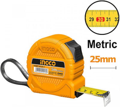 Ingco Tape Measure with Auto-Rewind 25mm x 5m