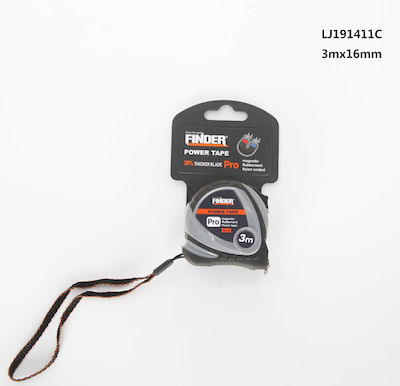 Finder Tape Measure with Auto-Rewind and Magnet 16mm x 3m