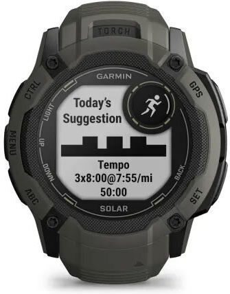 Garmin Instinct 2X Solar 50mm Waterproof Smartwatch with Heart Rate Monitor (Moss)