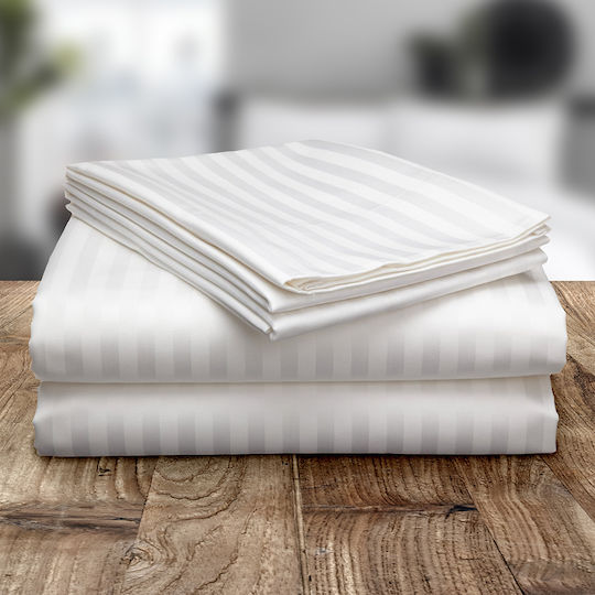 Lino Home Ischia Hotel Sheet White Extra Large 240x270cm Cotton & Polyester