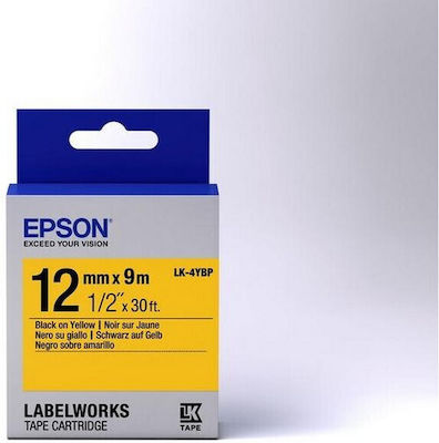 Epson LK-4YBP Ταινία Ετικετογράφου 9m x 12mm σε Κίτρινο Χρώμα