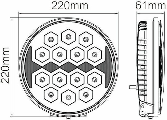 Roundς Waterproof Headlights Car LED Universal Nissan PickUp 10 - 30V 140W 22cm with White Lighting 1pcs