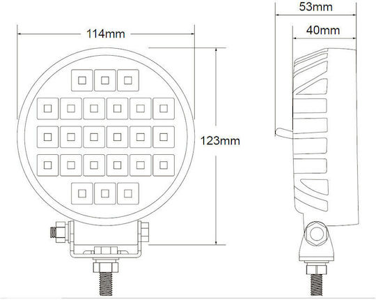 Roundς Headlights Car LED Universal Mercedes-Benz V Mitsubishi Pick-up 10 - 30V 28W with White Lighting 1pcs