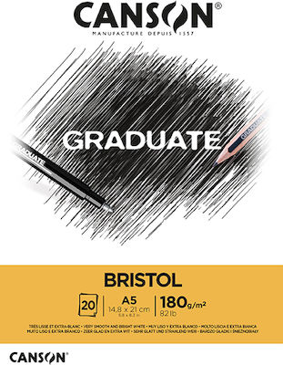 Canson Μπλοκ Σχεδίου Graduate Bristol Α5 14.8x21cm 20 Φύλλα