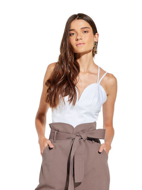 Women's Blouse Corset with Straps White