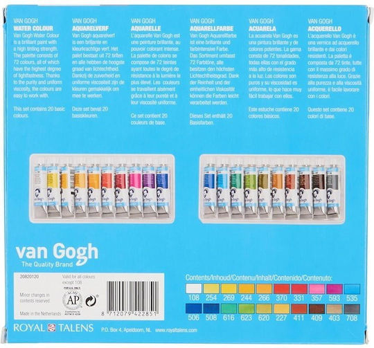 Royal Talens Van Gogh Set Set Acuarele Multicolore 10ml 20buc
