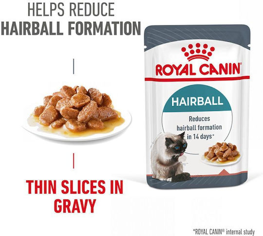 Royal Canin Hairball Υγρή Τροφή για Ενήλικες Γάτες σε Φακελάκι με Πουλερικά 6x85gr