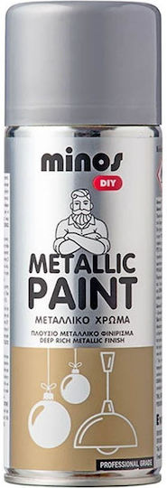 Minos Spray Σπρέι Βαφής Ακρυλικό με Μεταλλικό Εφέ Γκρι 7016 400ml