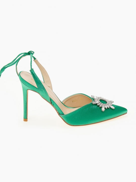 Issue Fashion Pointed Toe Stiletto Green High Heels