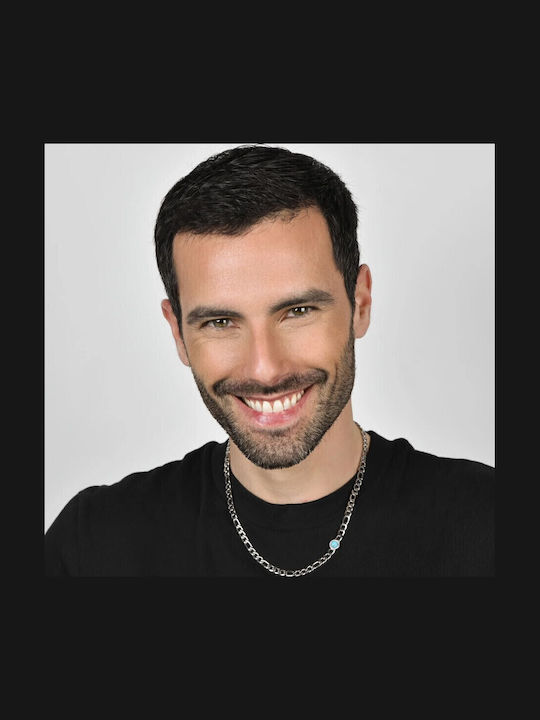 Luca Barra Ανδρική Αλυσίδα Λαιμού από Ατσάλι Φαρδιά Πάχους 6mm και Μήκους 55cm