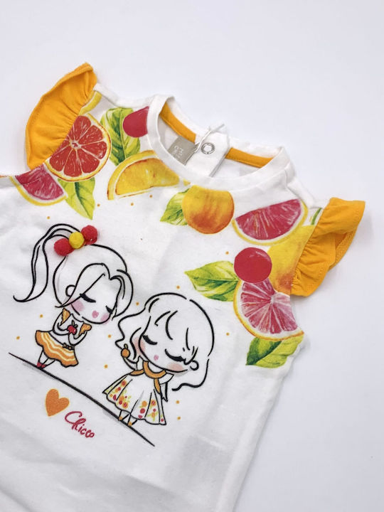 Chicco Kinder Set mit Shorts Sommer 2Stück Weiß