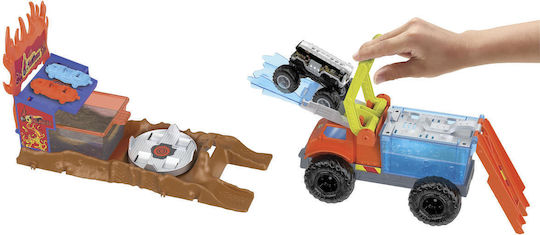 Hot Wheels Fire Truck Chromo Lightning Monster Trucks Track For 5+ Years Old