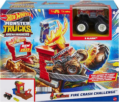 Hot Wheels Πυροσβεστικό Χρωμοκεραυνών Monster Trucks Rennstrecke für 5++ Jahre