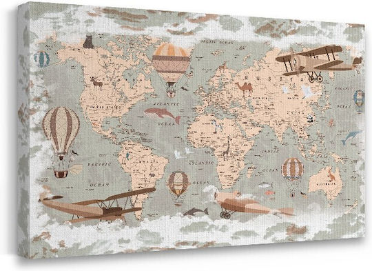 Walls Kids Wall Art Retro Map