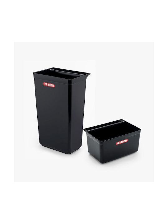 Araven Plastic Waste Bin 28.5lt Black