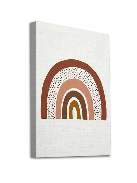 Walls Kids Wall Art Rustic Rainbow with White Frame on Canvas 20x30cm