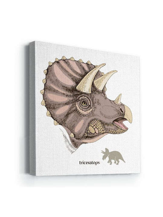 Walls Kids Wall Art Framed Dinosaur in Canvas 20x20cm