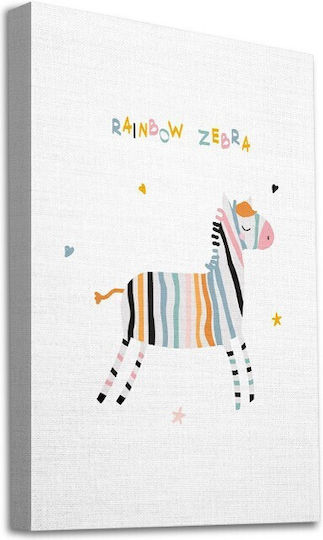 Walls Kids Wall Art Rainbow Zebra Framed