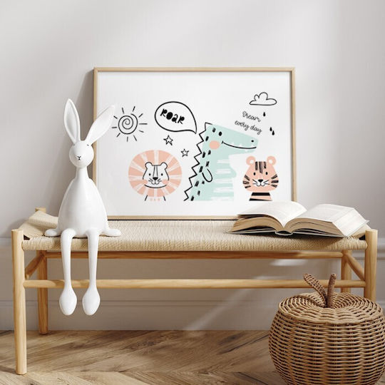 Walls Kids Wall Art Lion Cub Dinosaur Tiger