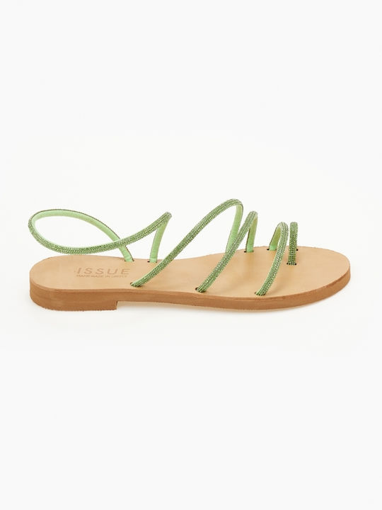 Issue Fashion Women's Flat Sandals in Green Color