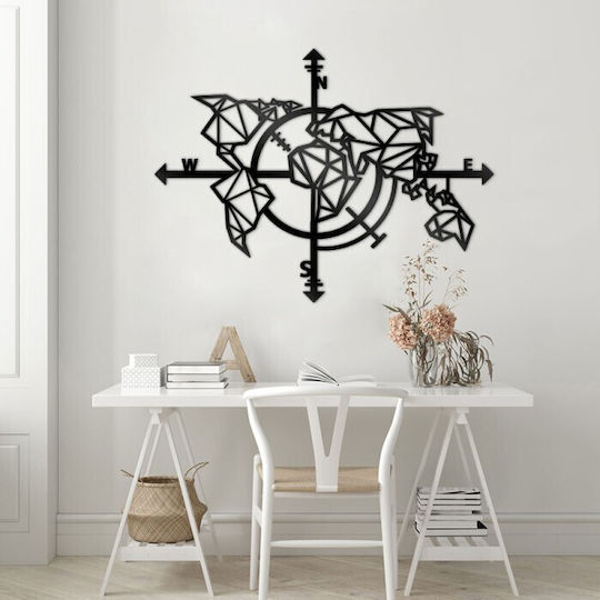 Walls 3D Силует Световна Карта Компас 80x60см