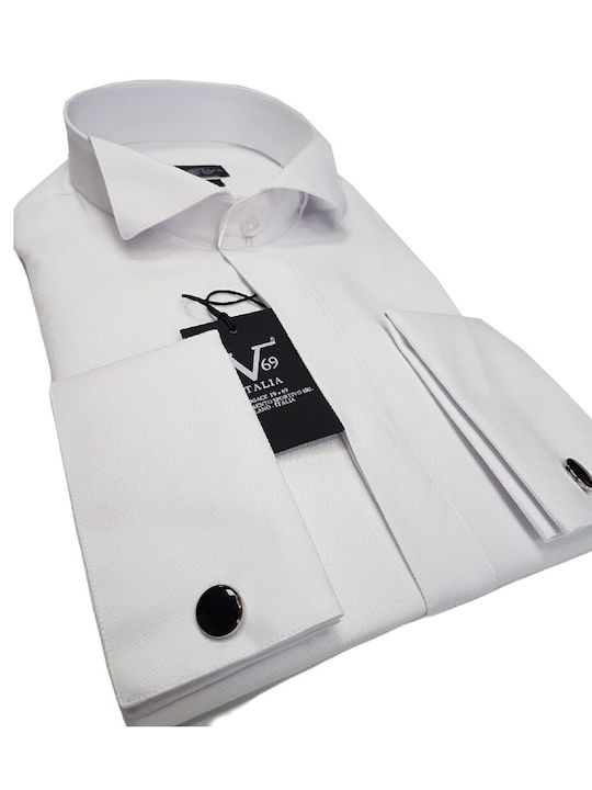 19V69 Versace Abbgliamento - 11.31-Modena Smoking - White - Slim Fit - Shirt slim fit - white