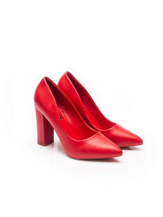 Malesa Pointed Toe Red Heels -RED