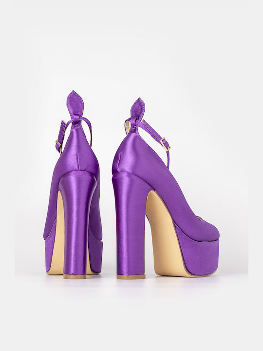 Louizidis Purple High Heels with Strap