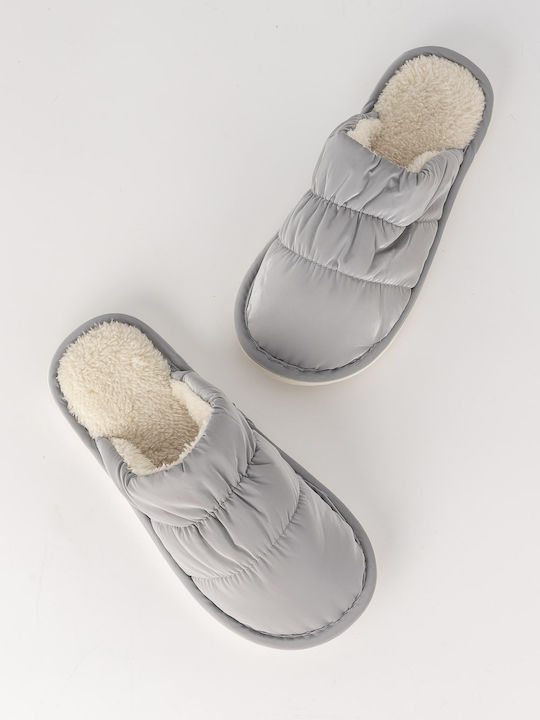 Louizidis Women's Slippers with Fur Gray