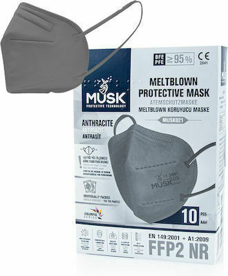 Musk Meltblown Protective Disposable Protective Mask FFP2 Charcoal 10pcs