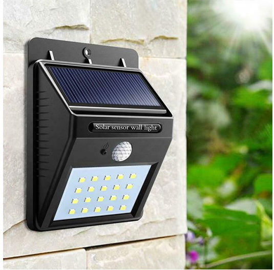 Eurolamp Wall Mounted Solar Light 0.55W 80lm Cold White 6500K with Motion Sensor IP65 9.8cmx12.6cmx5cmcm