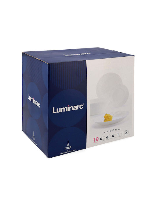 Luminarc Σερβίτσιο Φαγητού Harena Λευκό 19τμχ
