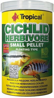 Tropical Herbivore Food for Cichlid Fish in Granules with Spirulina 1000ml