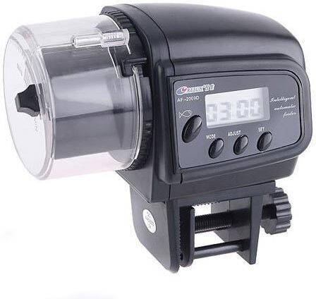 Automatic Fish Feeder Electronic Automatic Aquarium Fish Feeder for Programmable Feeding 10.6x10.3x5.9 cm.