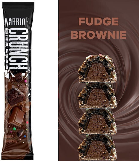 Warrior Crunch Μπάρες με 20gr Πρωτεΐνης & Γεύση Fudge Brownie 12x64gr
