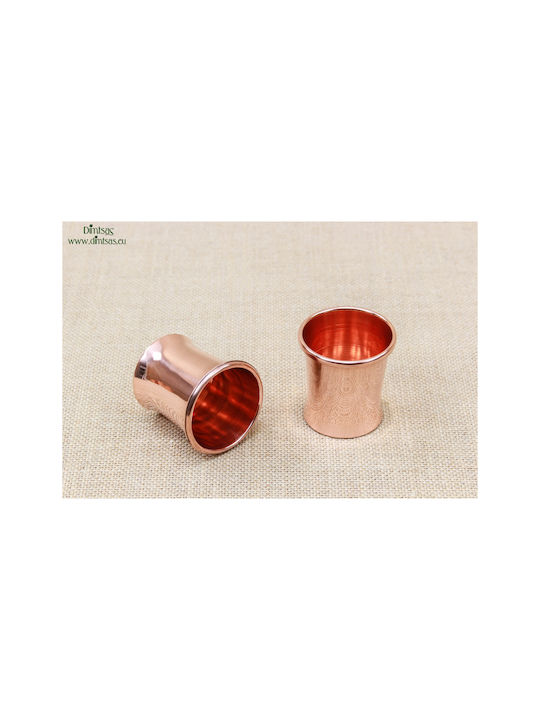 Glas Wasser aus Kupfer in Rose Gold Farbe 85ml
