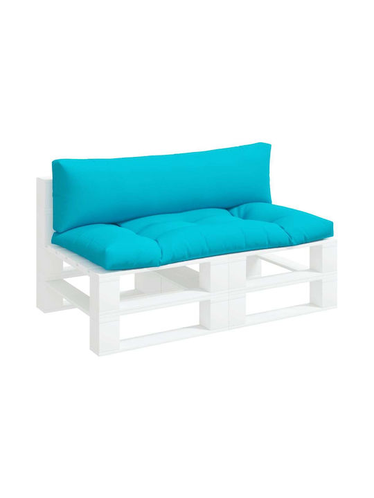vidaXL Wasserdichtes Sitzbank-Kissen mit Rückenlehne Türkis 2 Stück 110x58cm