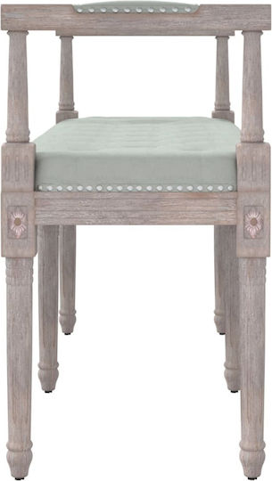 Velvet Upholstered Bench Stool Gray 110x40x70cm