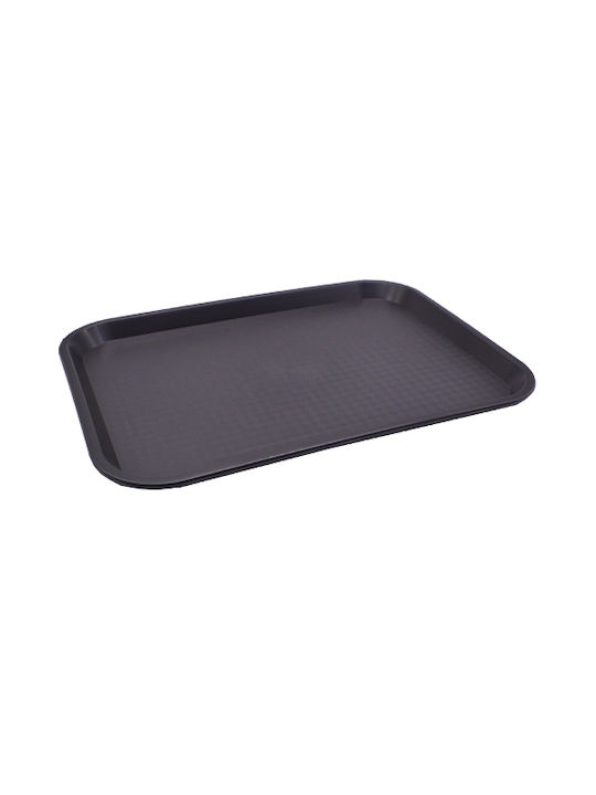 Colorato Plastic Dreptunghiular Tavă de Servire Antiderapant în Culoare Negru 45x35cm 1buc