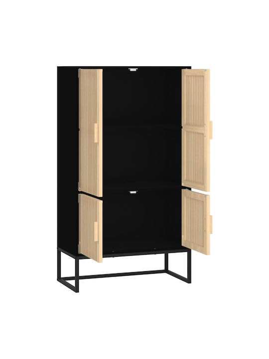 Βιβλιοθήκη Μαύρη 70x35x125εκ.