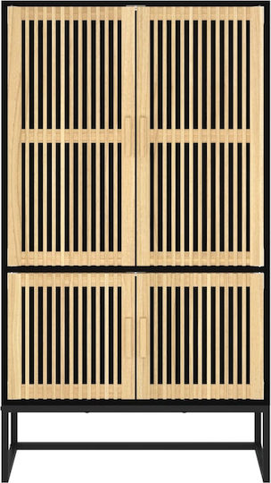Βιβλιοθήκη Μαύρη 70x35x125εκ.
